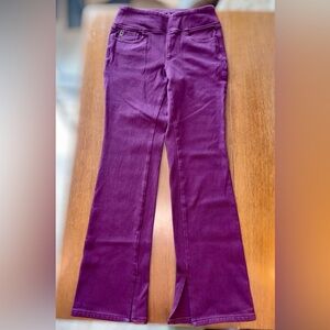 Belle by Kim Gravel Purple split hem Flare Pants